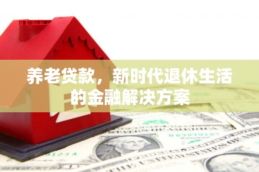 钦州养老贷款，新时代退休生活的金融解决方案